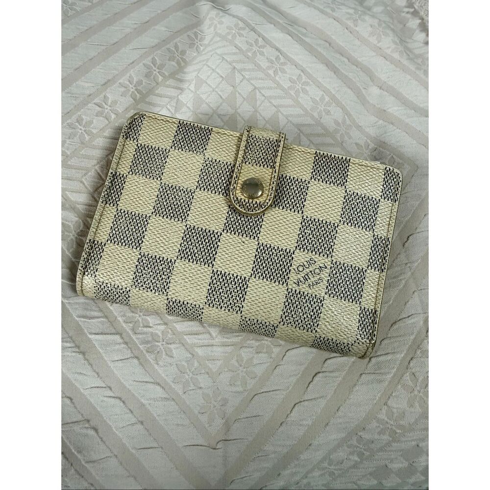Louis Vuitton Damier Azur Canvas French Kiss Lock Bifold Wallet